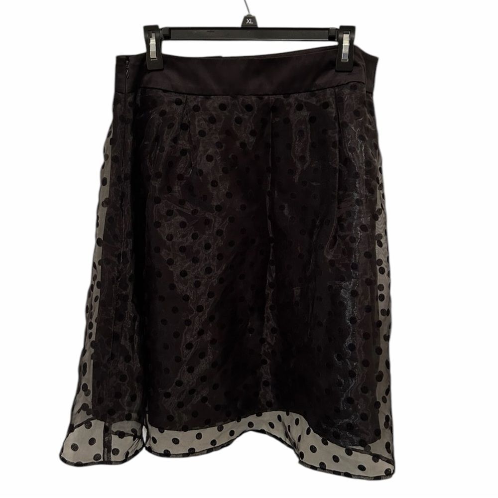 Chic Black Polka Dot A-Line Skirt